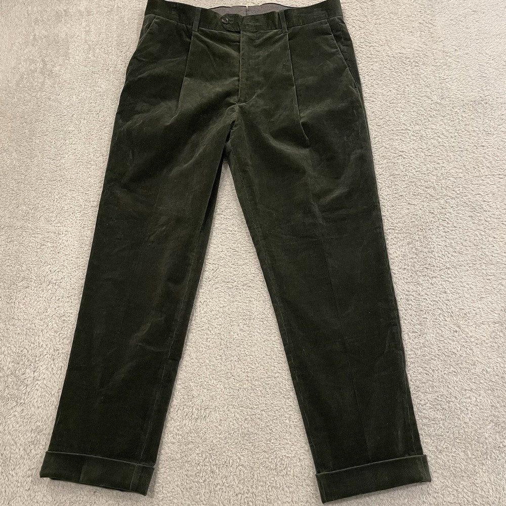 NWT‎ Todd Snyder Italian Corduroy Madison Trouser Mens 34x27 Green Cuffed FLAWS